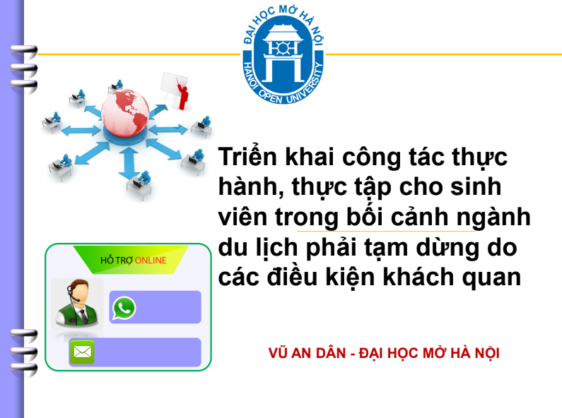 TS. Vũ An Dân, Giám đốc Trung tâm Tư vấn và Phát triển du lịch, Trường Đại học Mở Hà Nội trình bày báo cáo tham luận